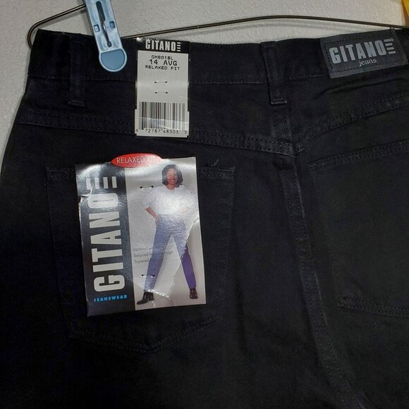 VTG Gitano Jeans Womens 14 Avg Relaxed Fit Black Y2K 80s 90s Mom Jeans High Rise - Picture 5 of 13